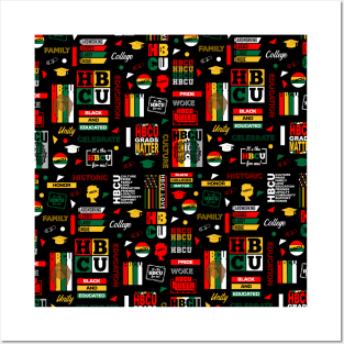 HBCU Pride Pattern for Students and Grads Posters and Art